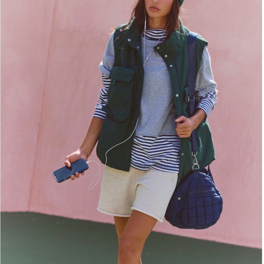 Free People Cabin Fever Puffer Vest Evergreen XS NWT